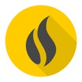 Gas Flame Icons set with long shadow Royalty Free Stock Photo