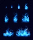 Gas Flames Realistic Set Royalty Free Stock Photo