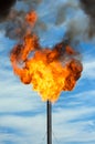 Gas flaring. Royalty Free Stock Photo