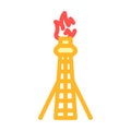 gas flaring petroleum engineer color icon vector illustration