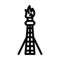 gas flaring petroleum engineer line icon vector illustration