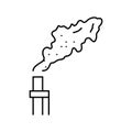 gas flaring petroleum engineer line icon vector illustration