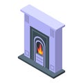 Gas furnace icon isometric vector. Fire house Royalty Free Stock Photo