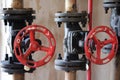 Gas gate valve red hand-wheel