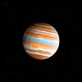 Gas giant - planet Jupiter biggest Solar System planet drawn in realistic style Royalty Free Stock Photo