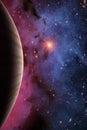 Gas Giant with Sun and Stars Royalty Free Stock Photo