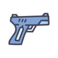 gas gun color vector doodle simple icon