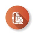 Gas industry brown flat design long shadow glyph icon