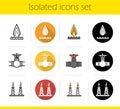 Gas industry icons set