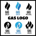 Gas industry logos, icons set