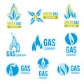 Gas industry vector logos, icons set