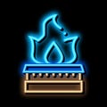 gas in kitchen burner neon glow icon illustration