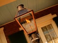 Gas Lamp with Burning Flame Royalty Free Stock Photo