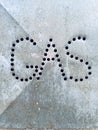 Gas lettering in metallic substrate Royalty Free Stock Photo