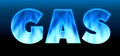 GAS letters with gas flame vector eps10 Royalty Free Stock Photo