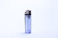 Gas lighter with transparent blue container Royalty Free Stock Photo