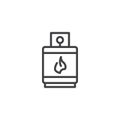 Gas lighters filling balloon outline icon