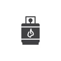 Gas lighters filling balloon vector icon