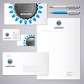 Gas logo. Industrial logo. Identity gas logo, blank letter, envelope, card, business cards. Royalty Free Stock Photo