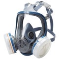 Gas Mask With Breathing Device Attached, Protection for Contaminated Environments