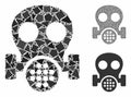 Gas mask Composition Icon of Tuberous Pieces Royalty Free Stock Photo
