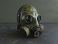 Gas mask. The concept of dependence of human life on nature and trees