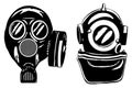 Gas mask and deep diver's helmet