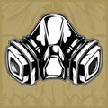 Gas mask hand drawing vector