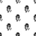 Gas mask icon in black style isolated on white background. Weapon pattern stock