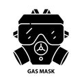 gas mask icon, black vector sign with editable strokes, concept illustration Royalty Free Stock Photo