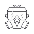 Gas mask icon, linear isolated illustration, thin line vector, web design sign, outline concept symbol with editable Royalty Free Stock Photo