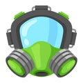 Gas mask icon, uniform face protective equipment