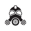 Gas mask icon vector sign and symbol isolated on white background, Gas mask logo concept Royalty Free Stock Photo