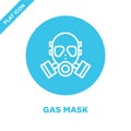 gas mask icon vector from military collection. Thin line gas mask outline icon vector  illustration. Linear symbol for use on web Royalty Free Stock Photo