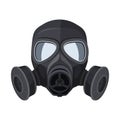 Gas mask. Protection army equipment from toxic and chemical danger for safety. Vector Royalty Free Stock Photo