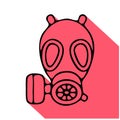 Gas mask, respirator flat line icon. Vector logo for personal Royalty Free Stock Photo