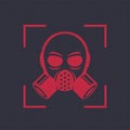 Gas mask, respirator icon, biohazard symbol Royalty Free Stock Photo