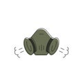 Gas mask vector icon symbol isolated on white background Royalty Free Stock Photo