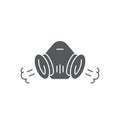 Gas mask vector icon symbol isolated on white background Royalty Free Stock Photo