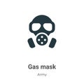 Gas mask vector icon on white background. Flat vector gas mask icon symbol sign from modern army collection for mobile concept and Royalty Free Stock Photo