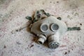 Gas masks on the floor in the middle school in Pripyat, Chernobyl exclusion zone. Nuclear catastrophe Royalty Free Stock Photo