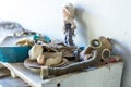 Broken toy in Chernobyl and Pripyat school and kindergarten. Left after nuclear power plant disaster. The exclusion zone, Ukraine Royalty Free Stock Photo