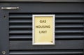 Gas meter box housing outside external to council house a row Royalty Free Stock Photo