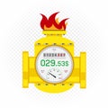 Gas meter counter icon white background