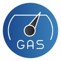 Gas meter flat icon. Fuel gouge counter, full tank. Oil industry vector design concept, gradient style pictogram on