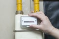 Gas meter.Gas meter maintenance.Repair and maintenance of the gas meter Royalty Free Stock Photo