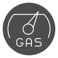 Gas meter solid icon. Fuel gouge counter, full tank. Oil industry vector design concept, glyph style pictogram on white Royalty Free Stock Photo