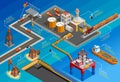 Gas Oil Industry Isometric Infographic Poster Royalty Free Stock Photo