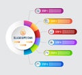 Gas and oil industry platform infographics chart design template with icons and 6 options. Can be used for Timeline, Diagram,