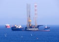 Gas and oil rig in Cyprus. Offshore platform.